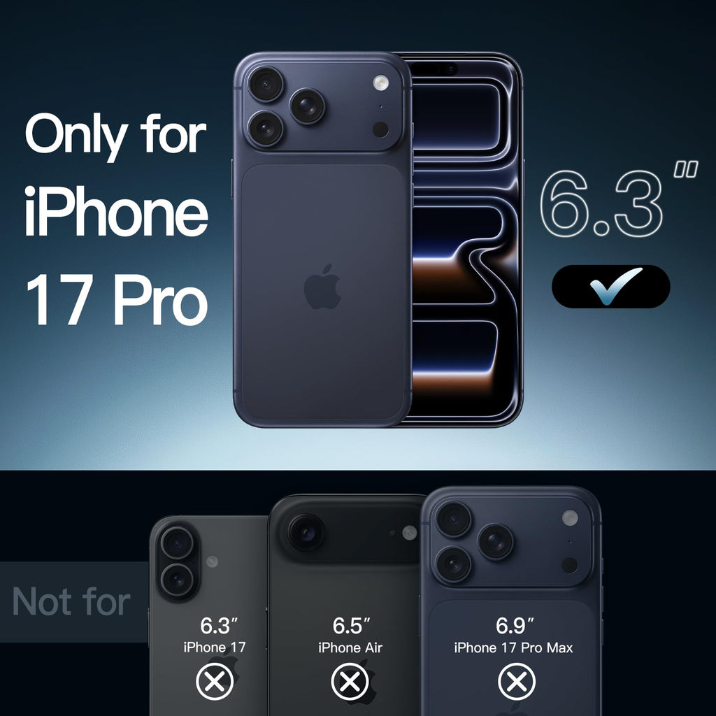 JETech Case for iPhone 17 Pro Max, Anti-Yellowing, Black