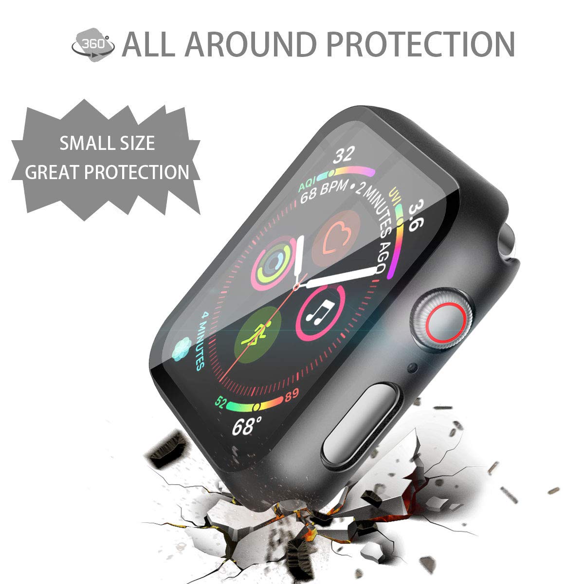 Misxi Case with Screen Protector for 38mm Apple Watch Series 3/2