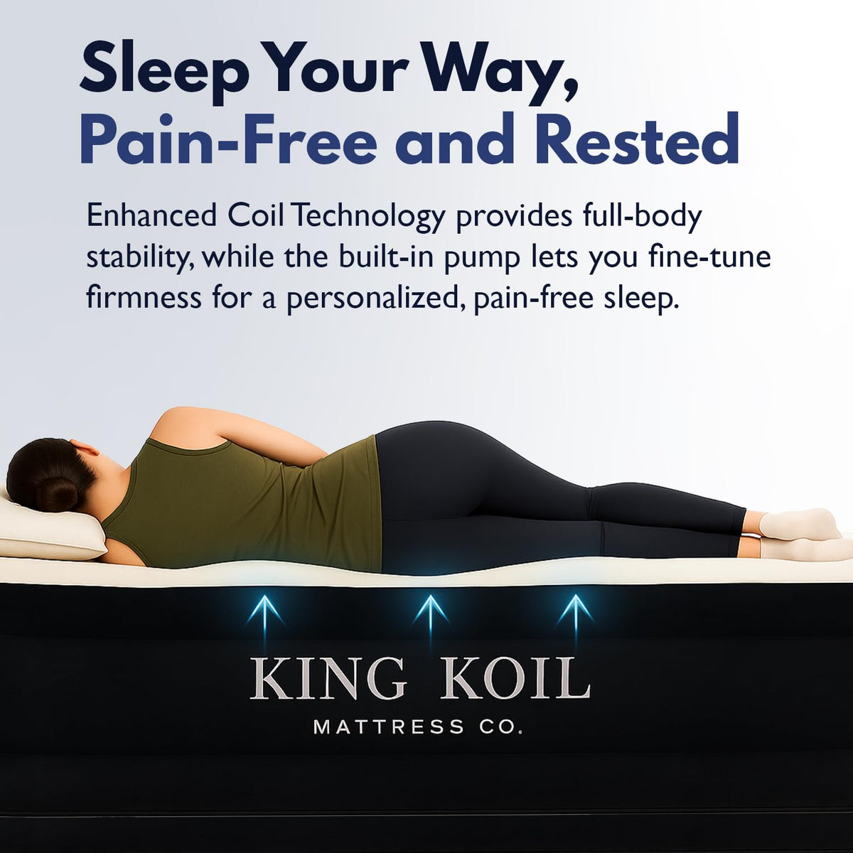 King Koil California King Air Mattress with Built-in Pump, 20” Raised Bed