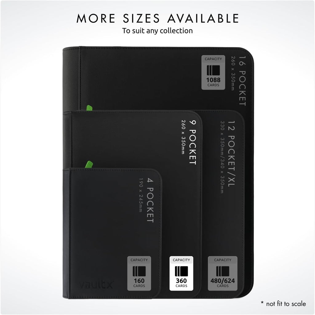 Vault X 9 Pocket Zip Trading Card Binder 360 Cards Exo-Tec (Black)