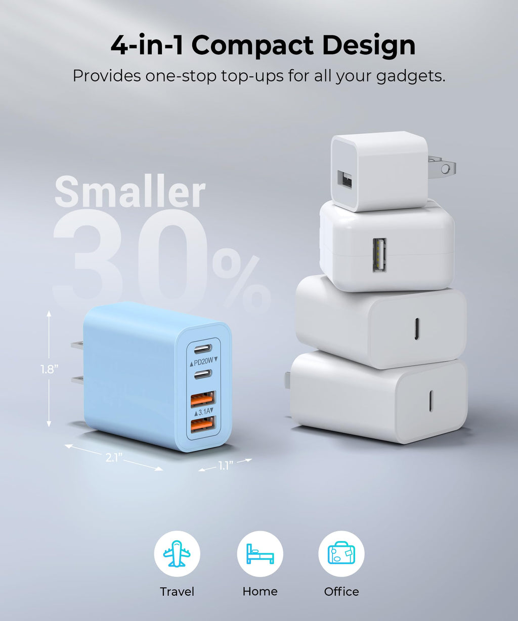 [2-Pack] USB C Wall Charger, 40W Type C Charger Fast Charging Blocks