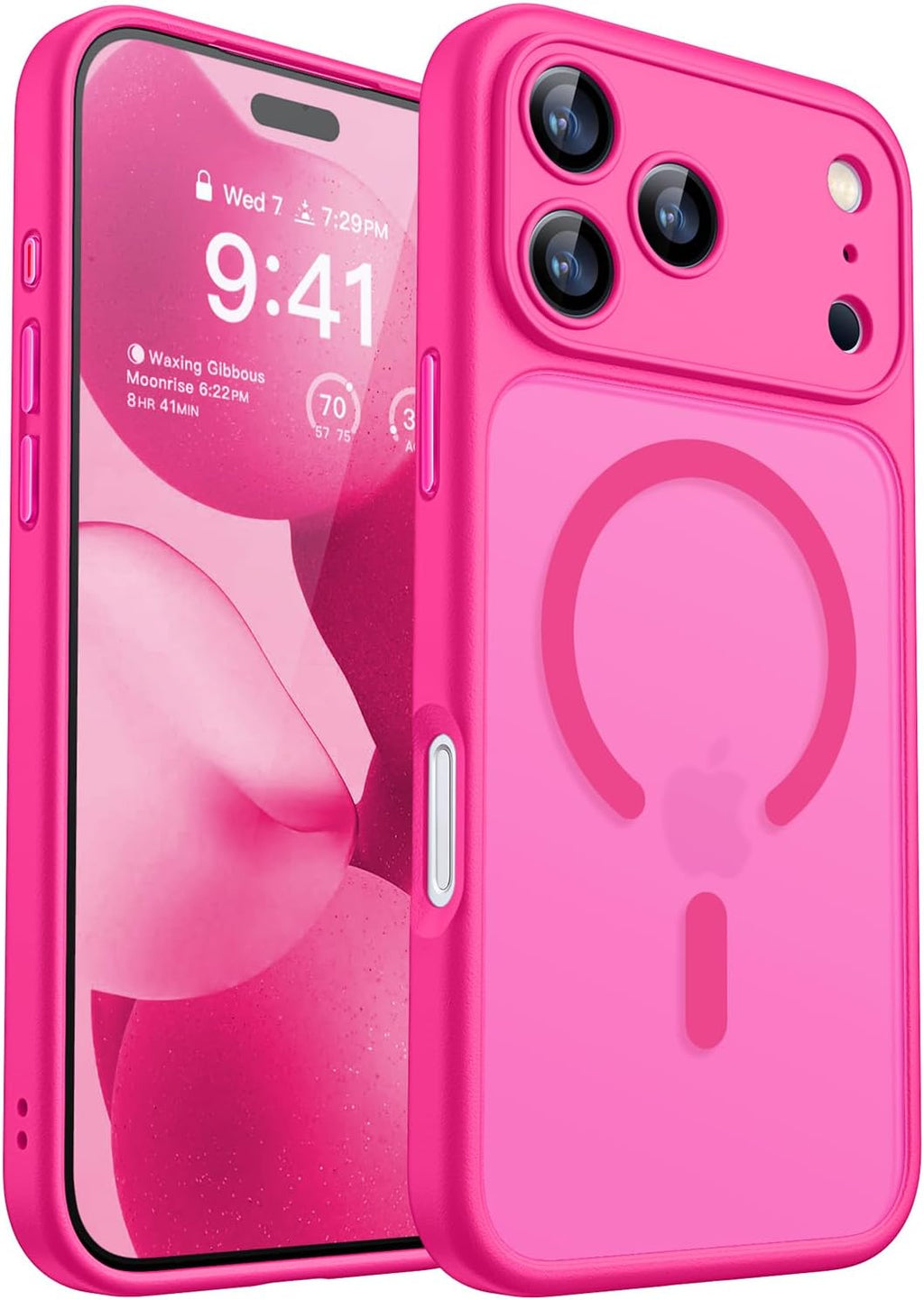 CANSHN Magnetic Shockproof for iPhone 17 Pro Max Case, Hot Pink