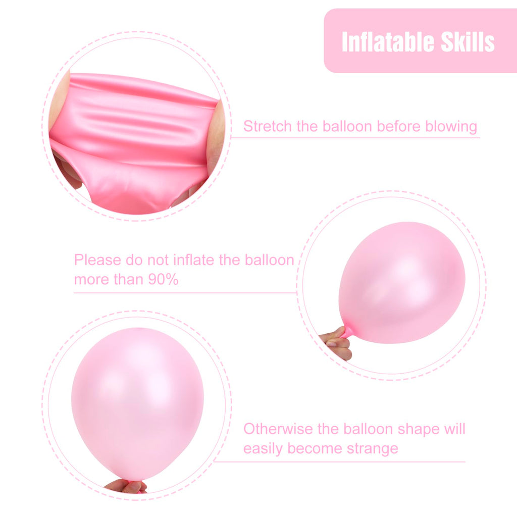 RUBFAC Pink Balloons Pastel Pink Balloon Arch Kit Different Sizes 129pcs