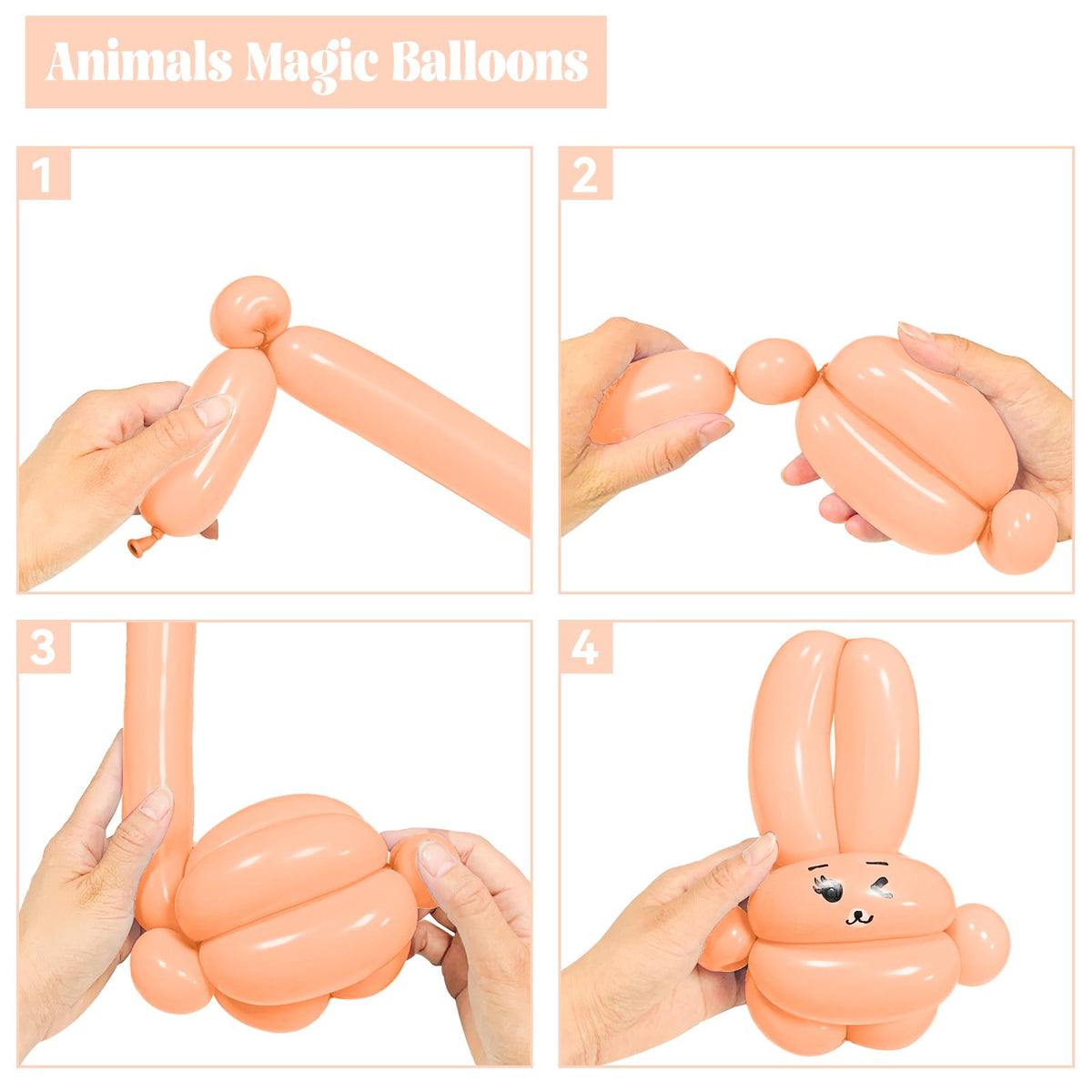 ASIYUHY 260 Balloons Clear Long Balloons 100 Pack Twisting Animal Balloon
