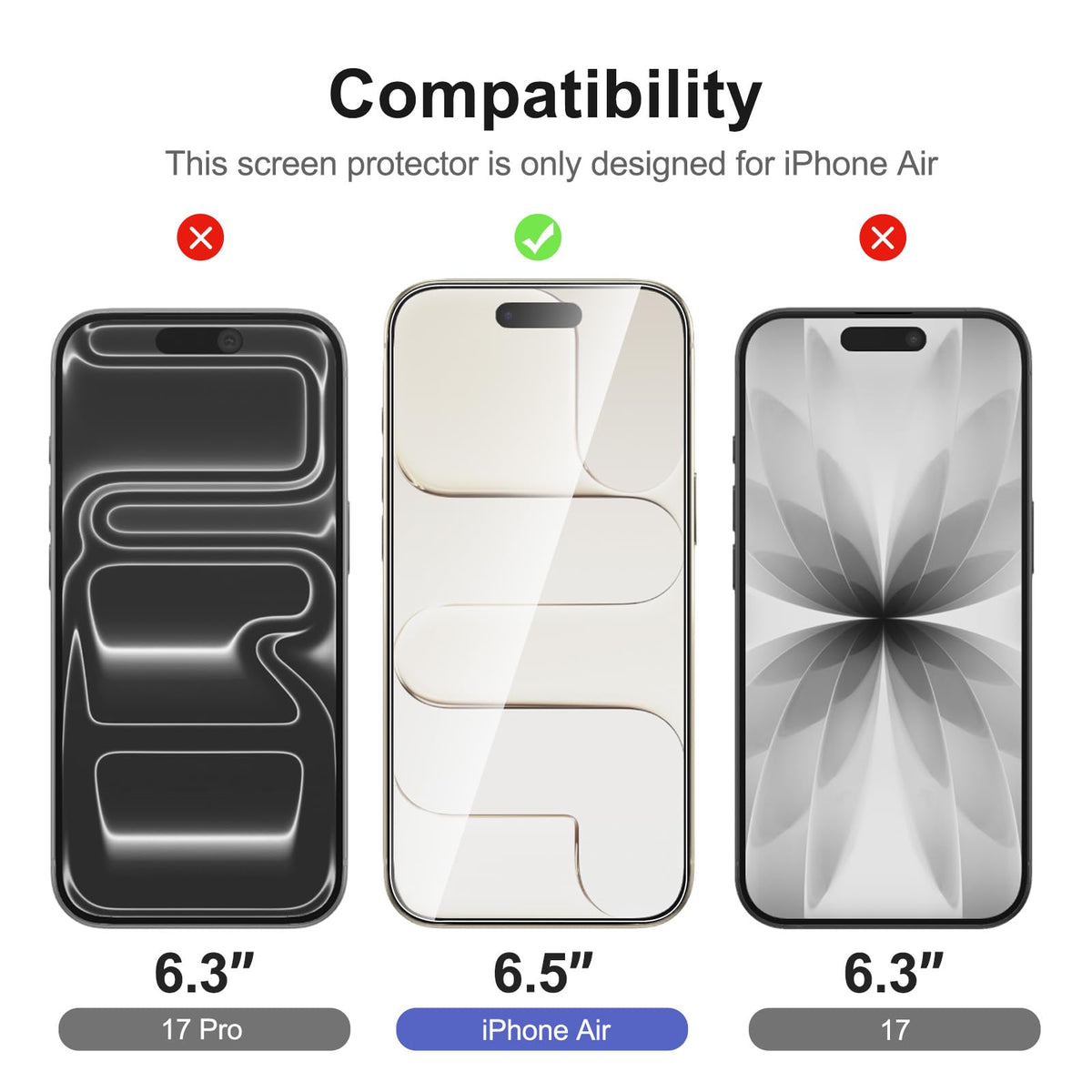 NEW'C for iPhone 16 Pro Screen Protector + Camera Lens Protector + Tool