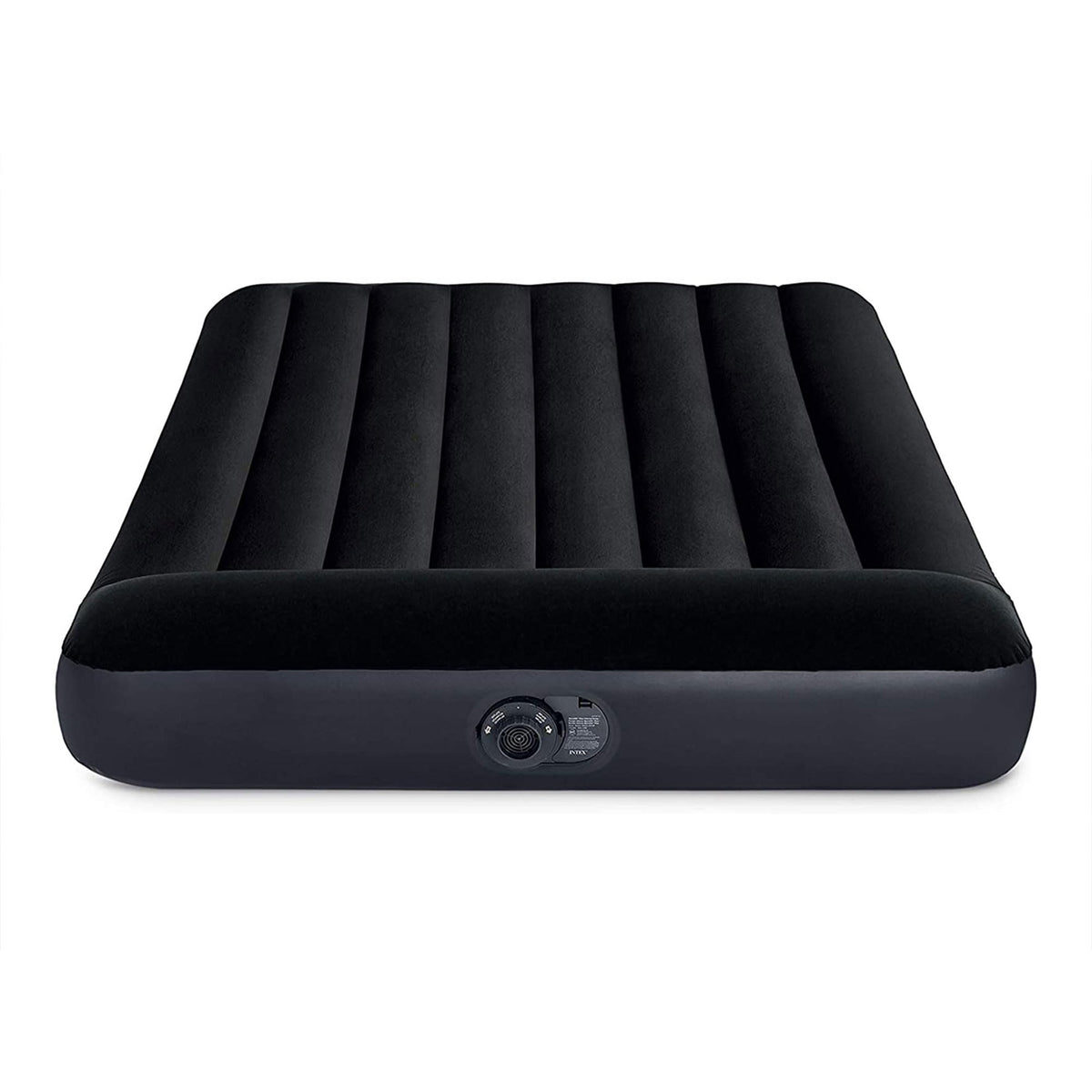 INTEX 64149ED Dura-Beam Standard Pillow Rest Air Mattress: Fiber-Tech – Queen Size – Built-in Electric Pump – 10in Bed Height – 600lb Weight Capacity