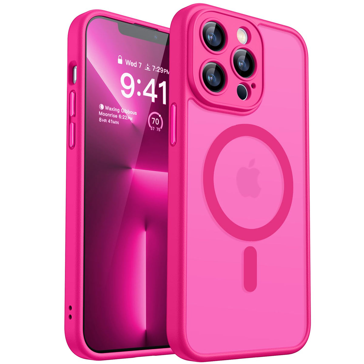 CANSHN Magnetic Shockproof for iPhone 17 Pro Max Case, Hot Pink