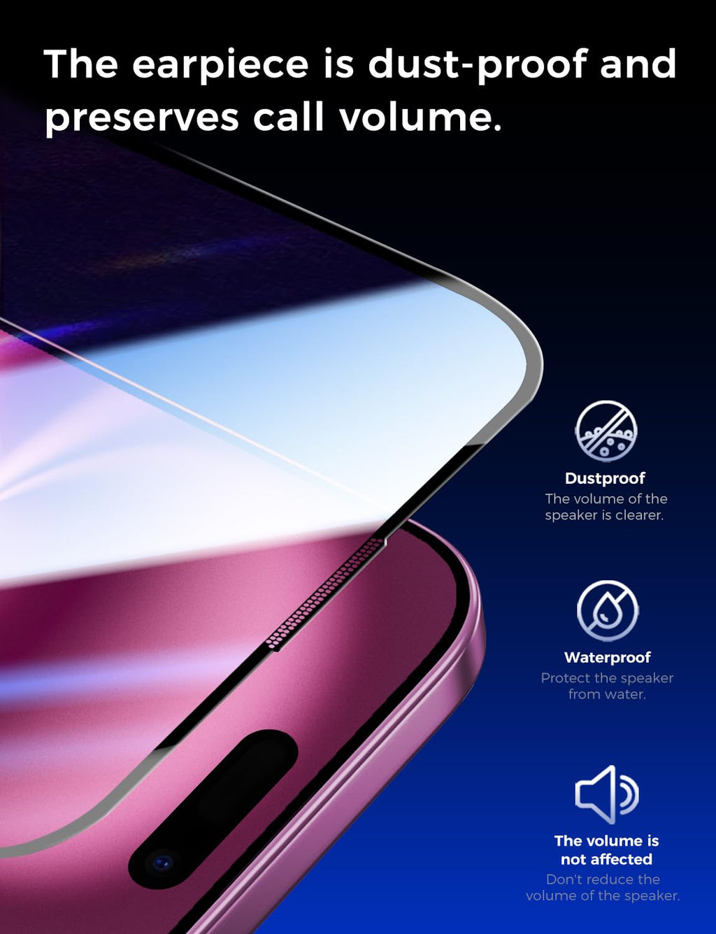 MAGIC JOHN 2 Pack for iPhone 16 Pro Max Tempered Glass Screen Protector