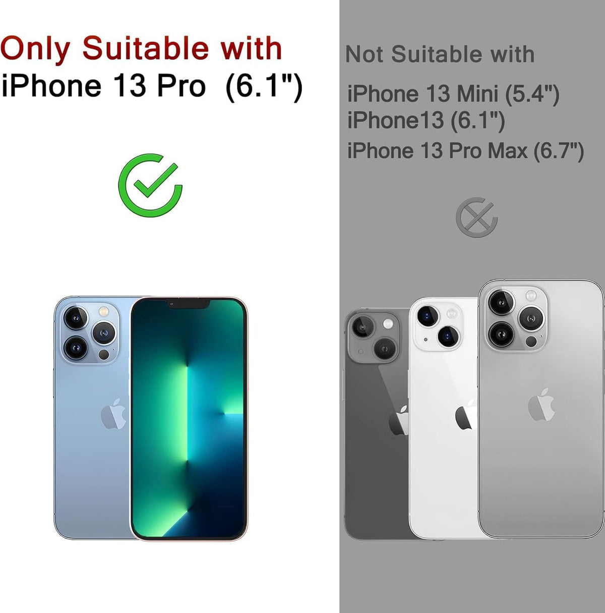 Ferilinso Camera Lens Protector for iPhone 14/15/14 Plus/15 Plus/13/13 Mini