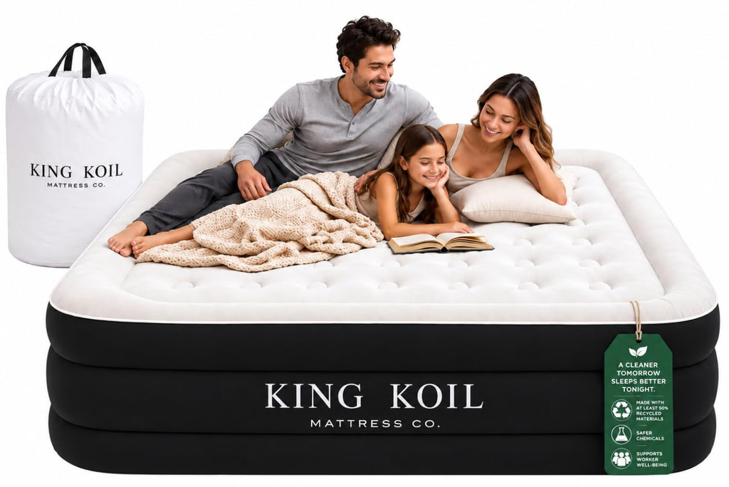 King Koil California King Air Mattress with Built-in Pump, 20” Raised Bed