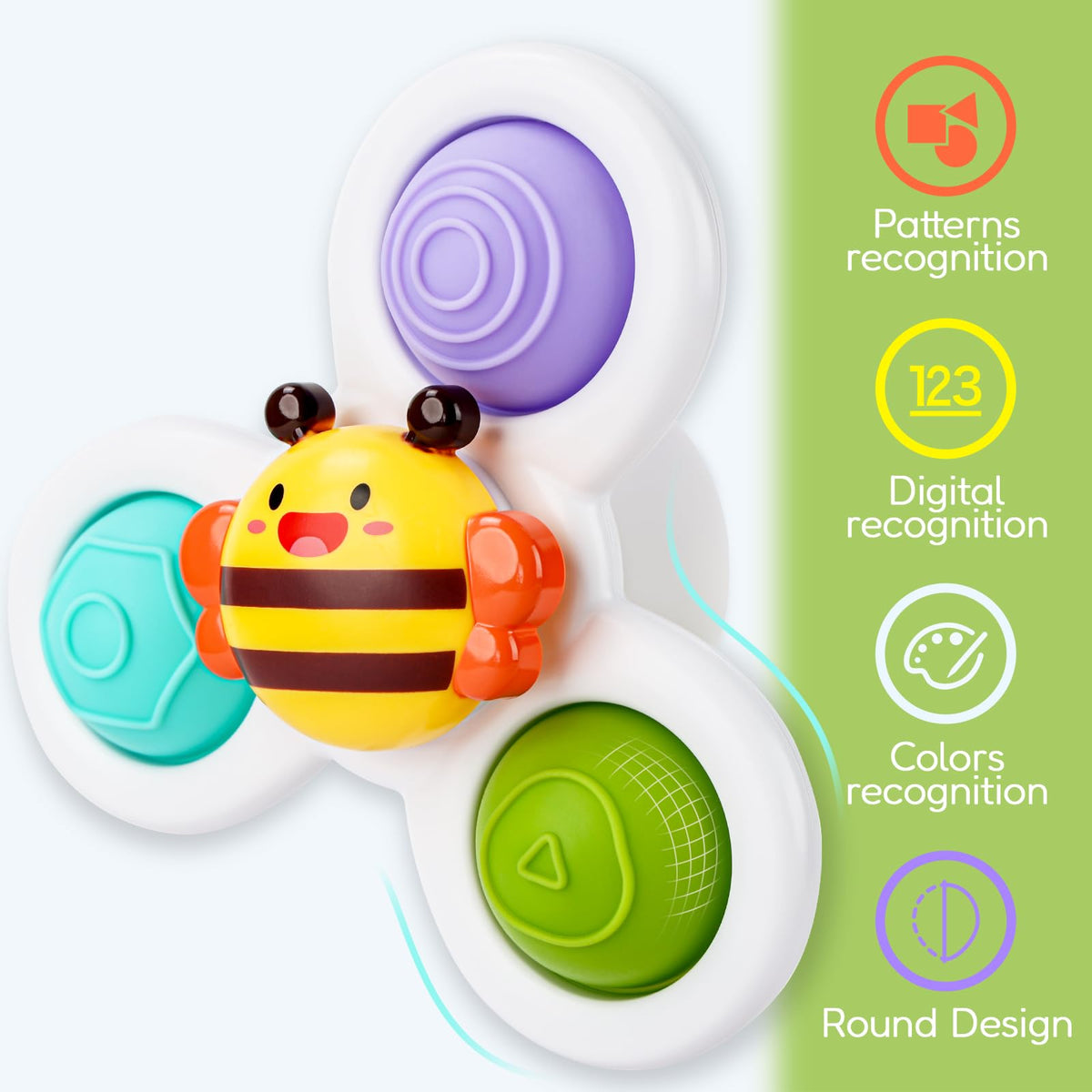 ALASOU Pop Suction Cup Spinner Airplane Travel Toys for 1 Year Old Boy Girl