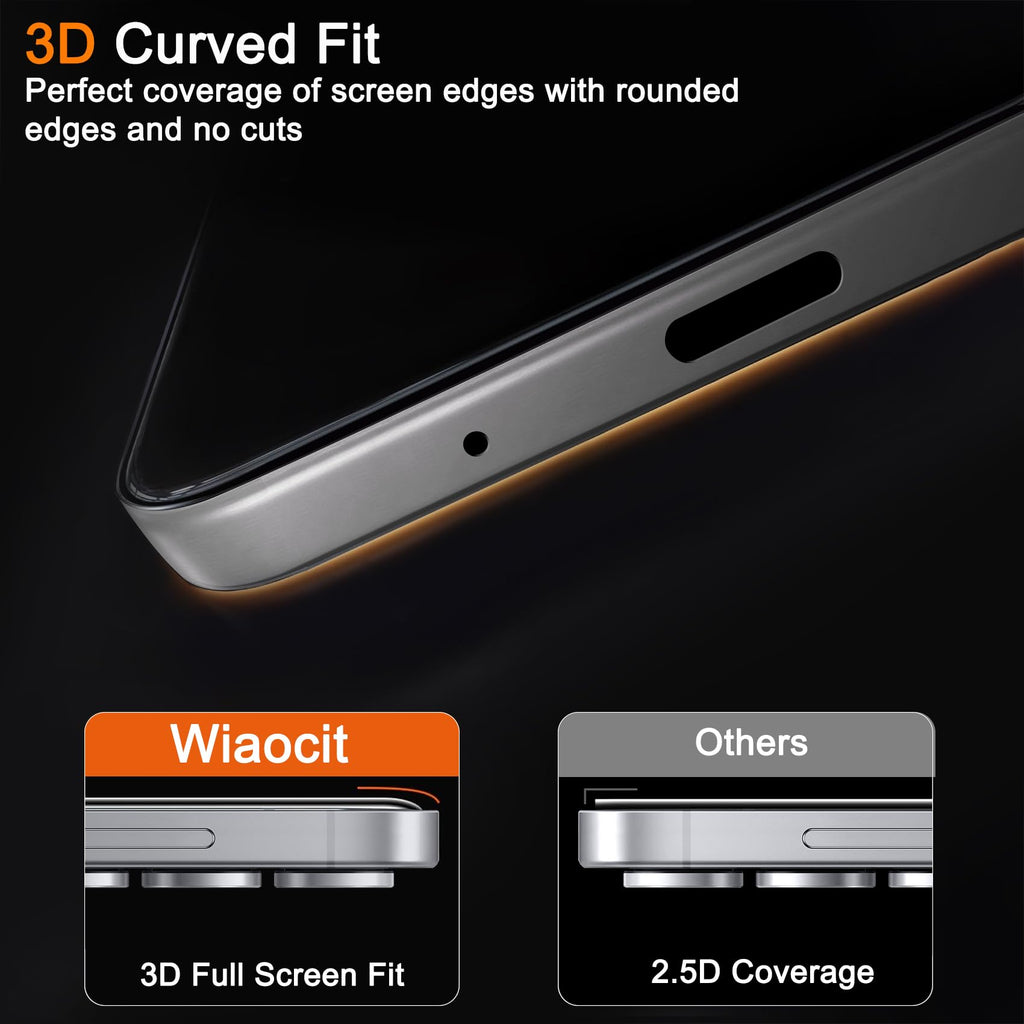 Wiaocit Privacy Screen Protector for iPhone 18 Pro, Tempered Glass