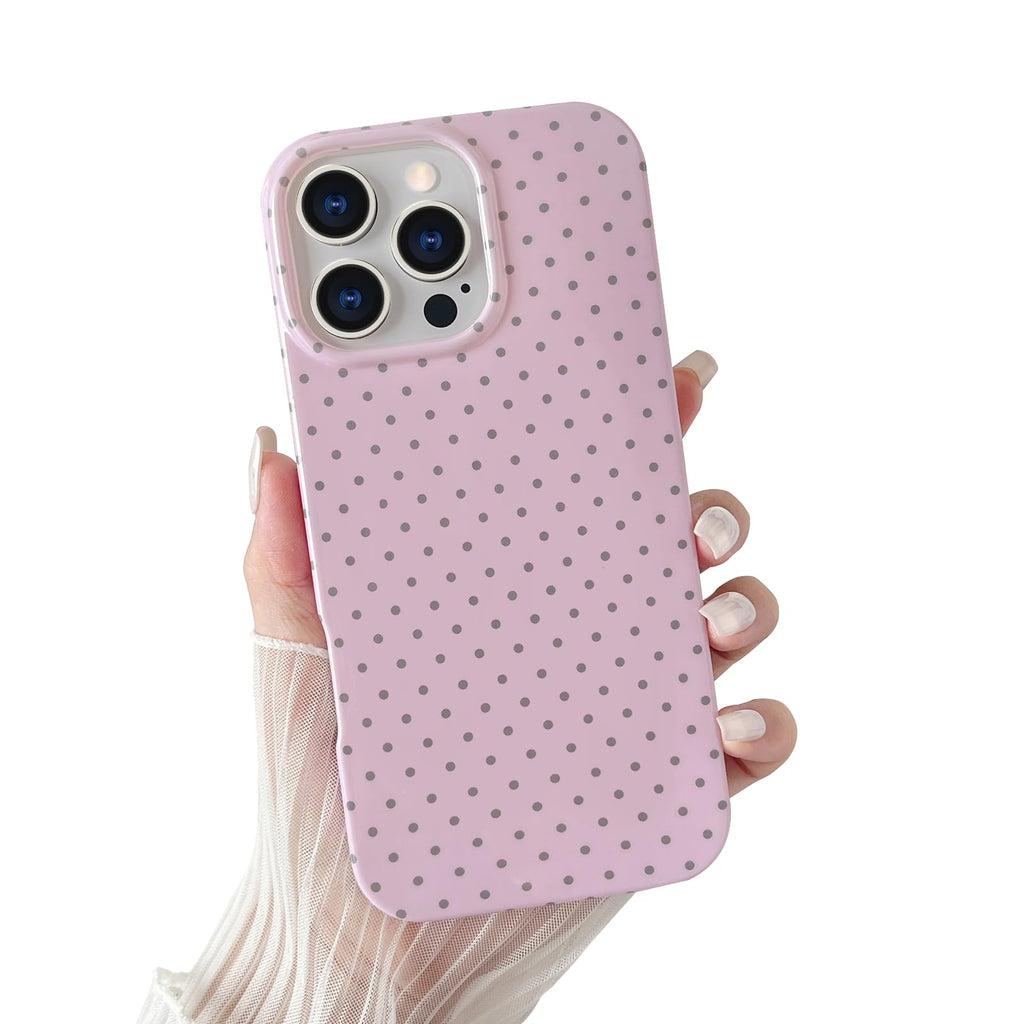 Yeddabox for iPhone 14 Plus Case Cute Polka Dot Phone Case Soft TPU Slim Shockproof Phone Cover for Women Girls, White
