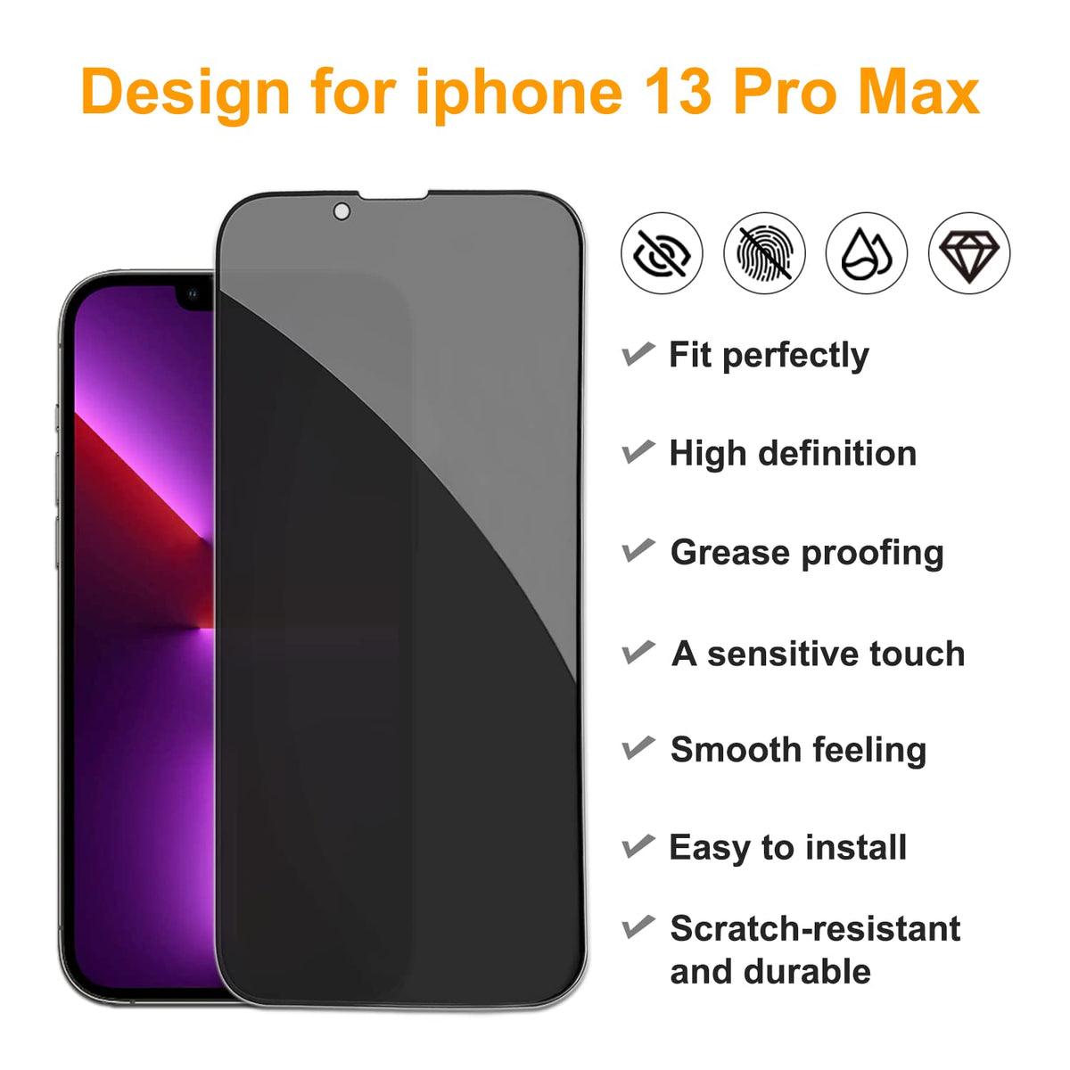 PEHAEL for iPhone 18 Pro Privacy Screen Protector+Camera Lens Protector