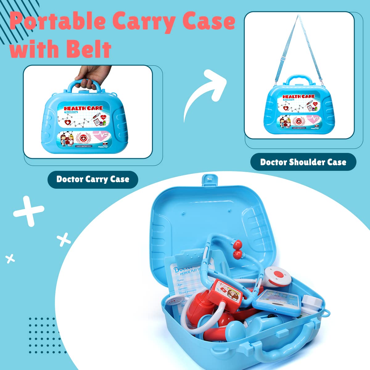Meland Doctor Kit with Puppy for Girls, Pretend Play Toy Gift for Ages 3–6