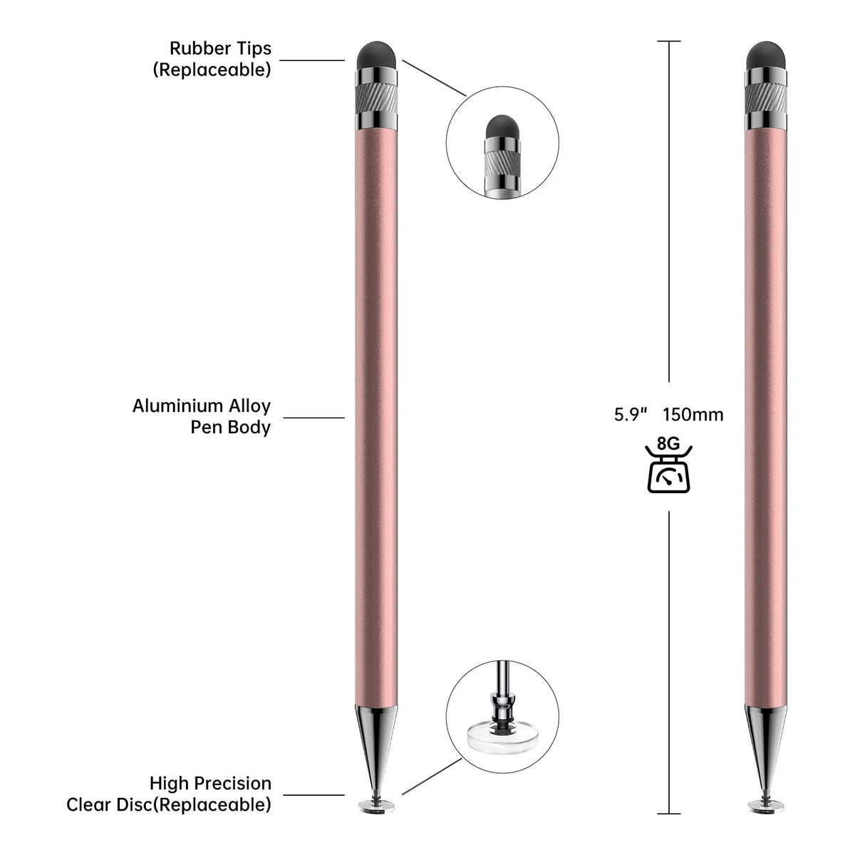 Bopomofo Stylus(5 Pcs),2-in-1 Stylus Pen for Touchscreen,Capacitive Stylus