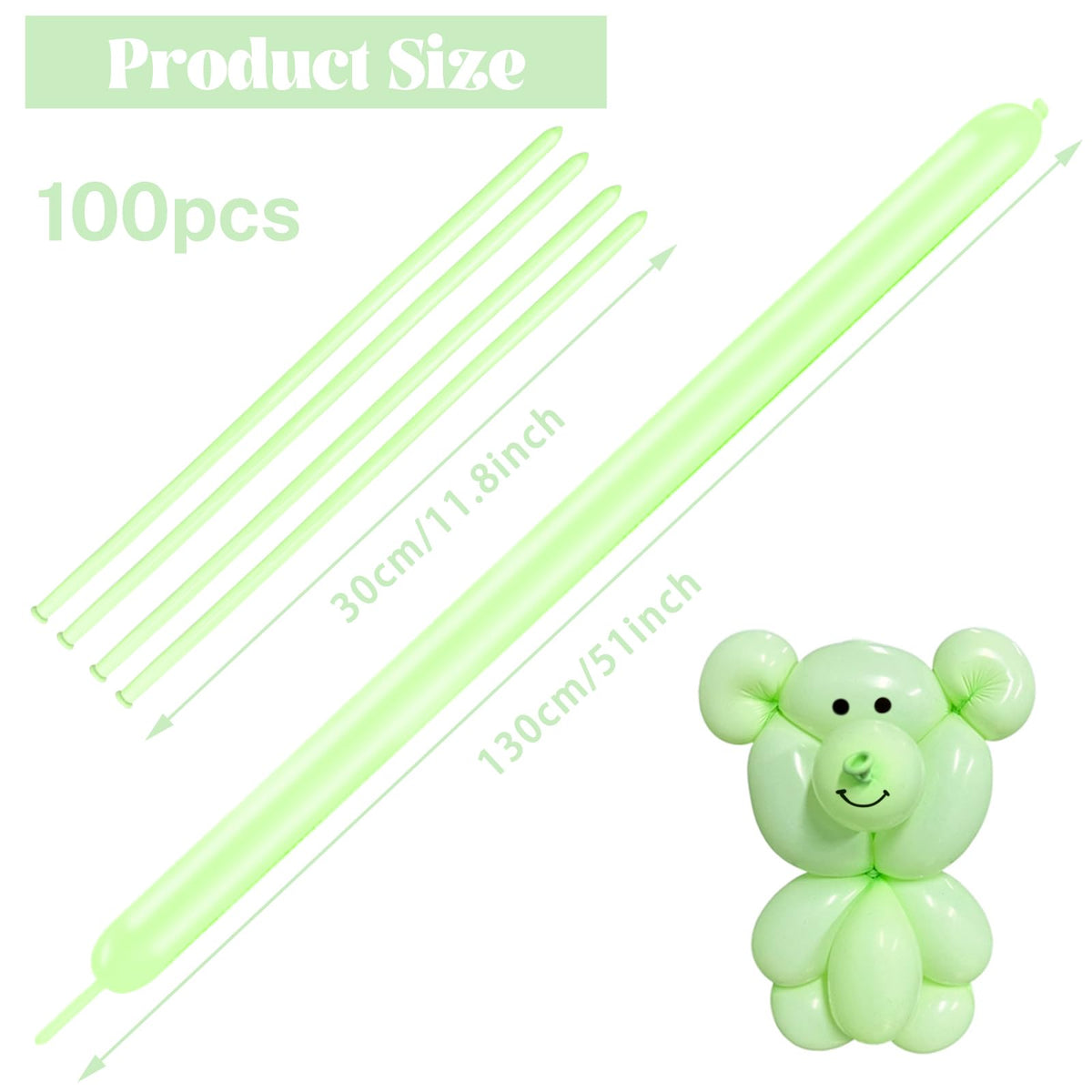 ASIYUHY 260 Balloons Clear Long Balloons 100 Pack Twisting Animal Balloon