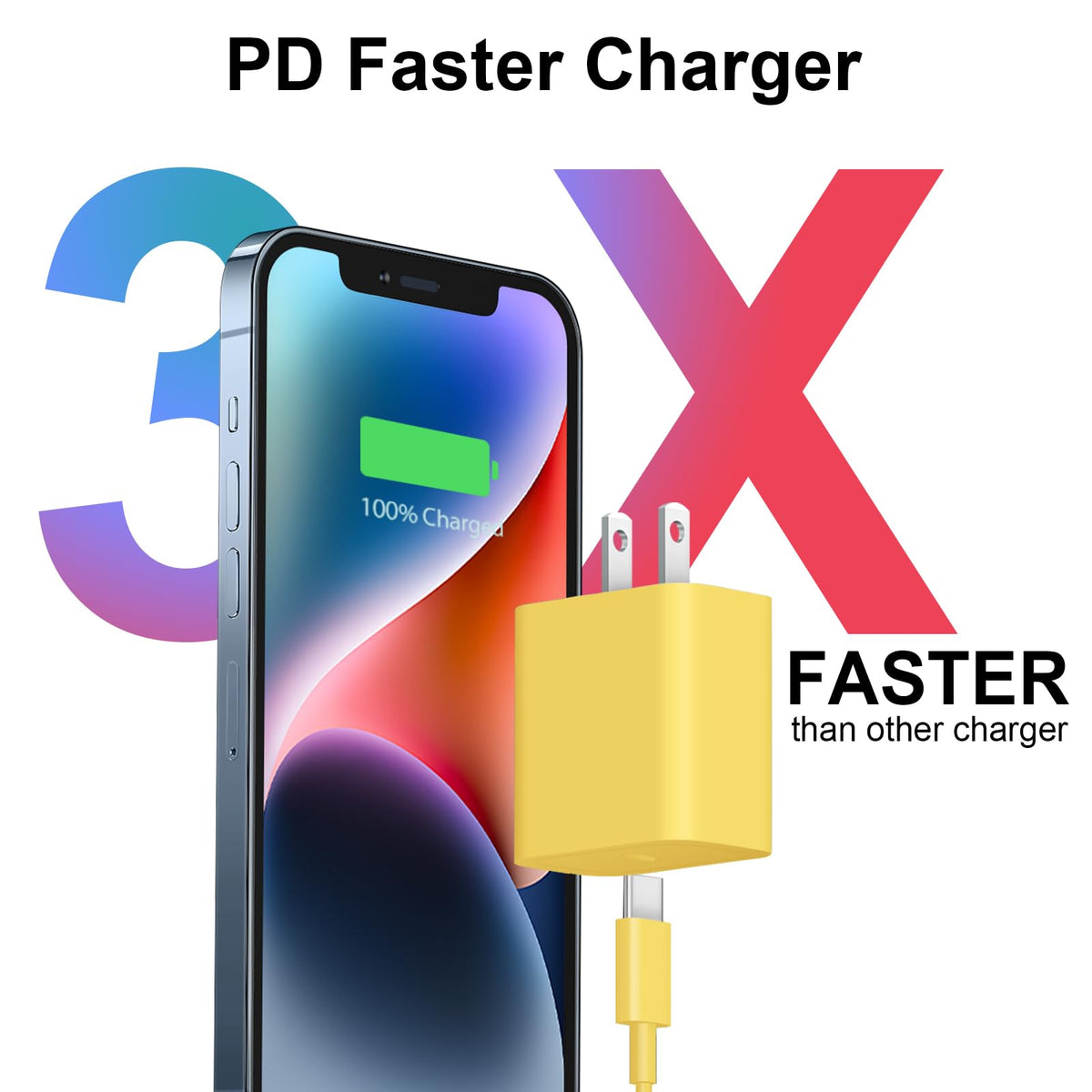 iPhone Duo Charger, iPhone 18 17 16 15 Charger Fast Charging 12FT-Blue