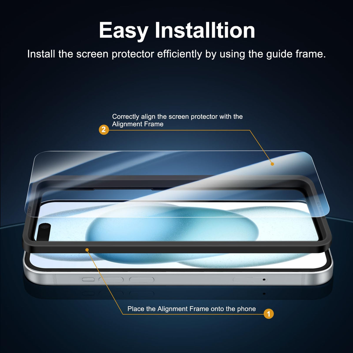 NEW'C for iPhone 16 Pro Screen Protector + Camera Lens Protector + Tool