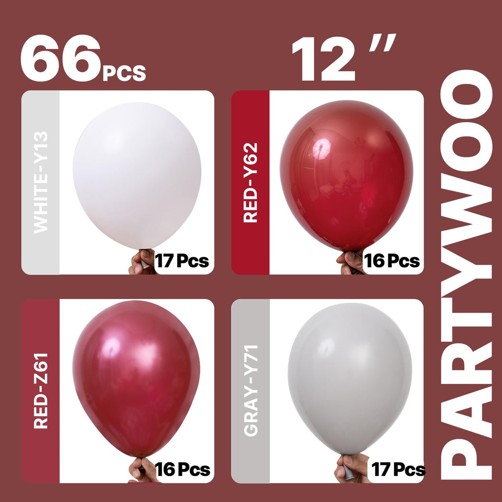 PartyWoo Christmas Balloons 66pcs Santa Xmas Tree Candy Cane Foil Balloons