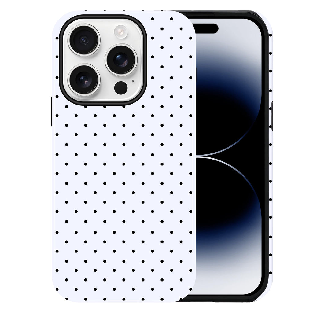 Polka Dot Pattern Phone Case for iPhone 16 Pro Max 6.9", Navy