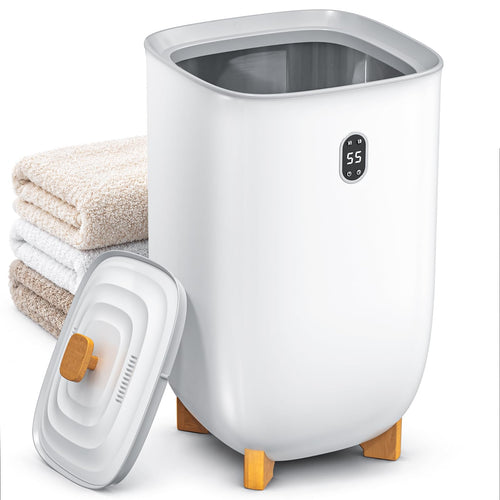 AGLUCKY Towel Warmer for Bathroom, 40L Large Towel Warmers Bucket, White