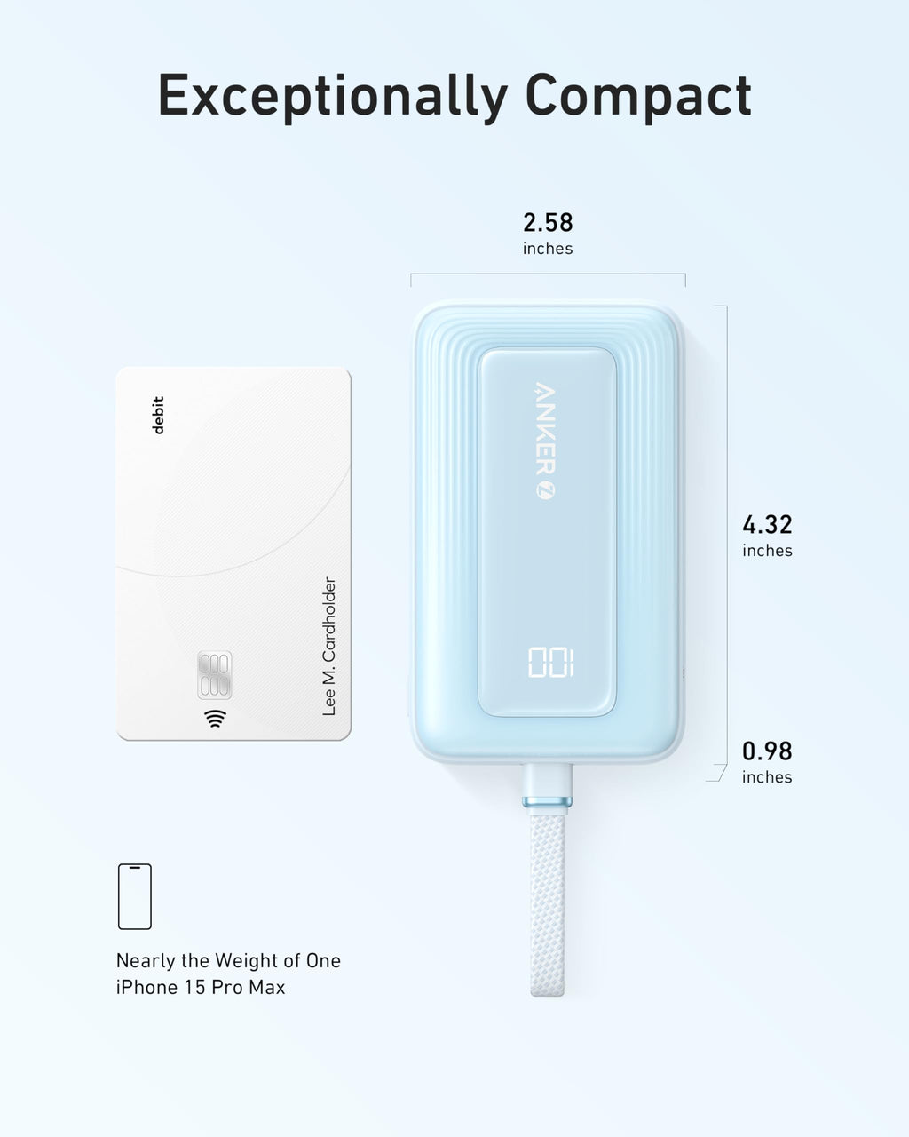 Anker Power Bank,10,000mAh 30W with USB-C Travel Essential Portable Charger