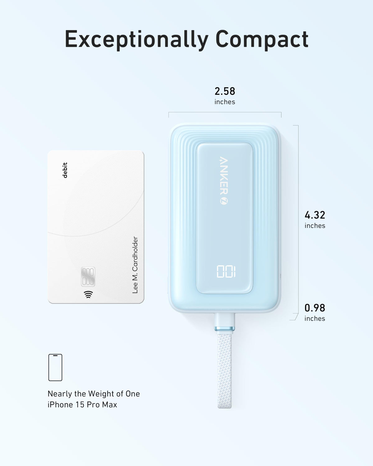Anker Power Bank,10,000mAh 30W with USB-C Travel Essential Portable Charger