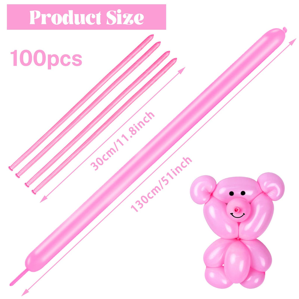 ASIYUHY 260 Balloons Clear Long Balloons 100 Pack Twisting Animal Balloon
