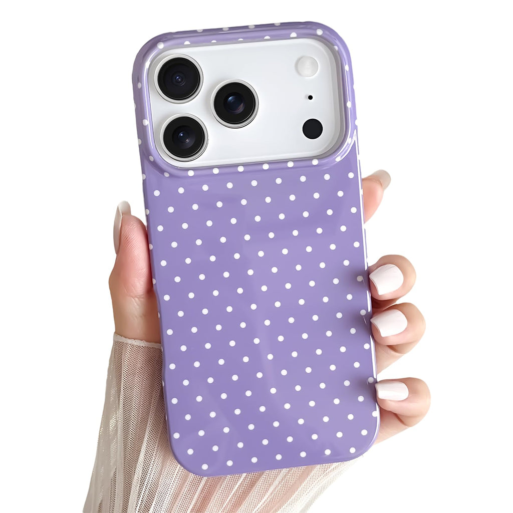 Yeddabox for iPhone 14 Plus Case Cute Polka Dot Phone Case Soft TPU Slim Shockproof Phone Cover for Women Girls, White