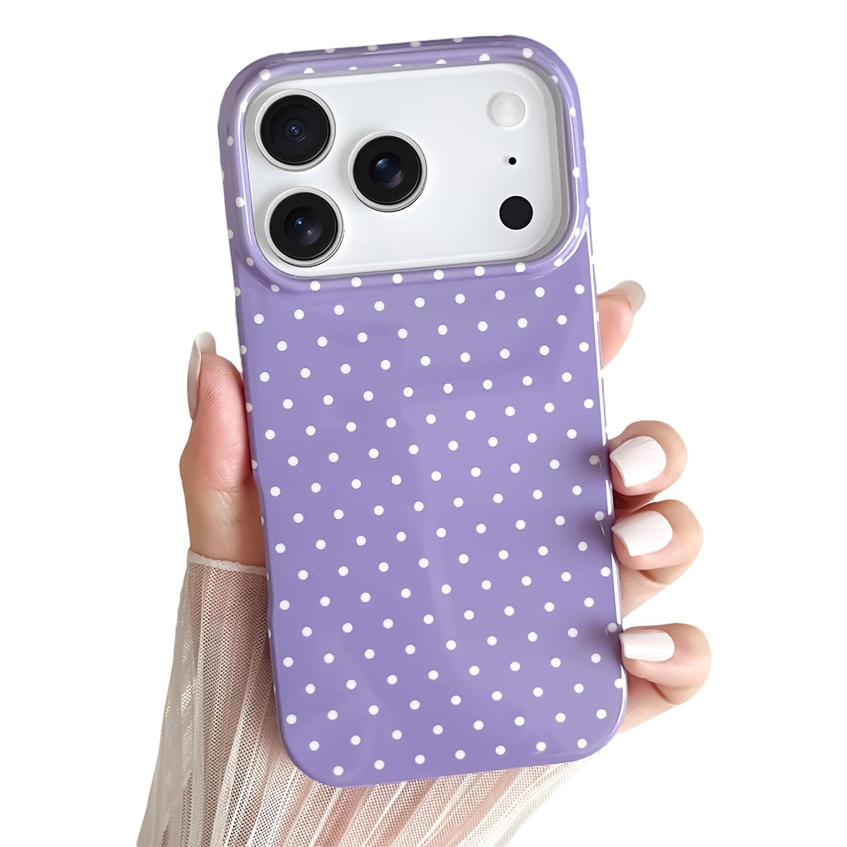 Yeddabox for iPhone 14 Plus Case Cute Polka Dot Phone Case Soft TPU Slim Shockproof Phone Cover for Women Girls, White