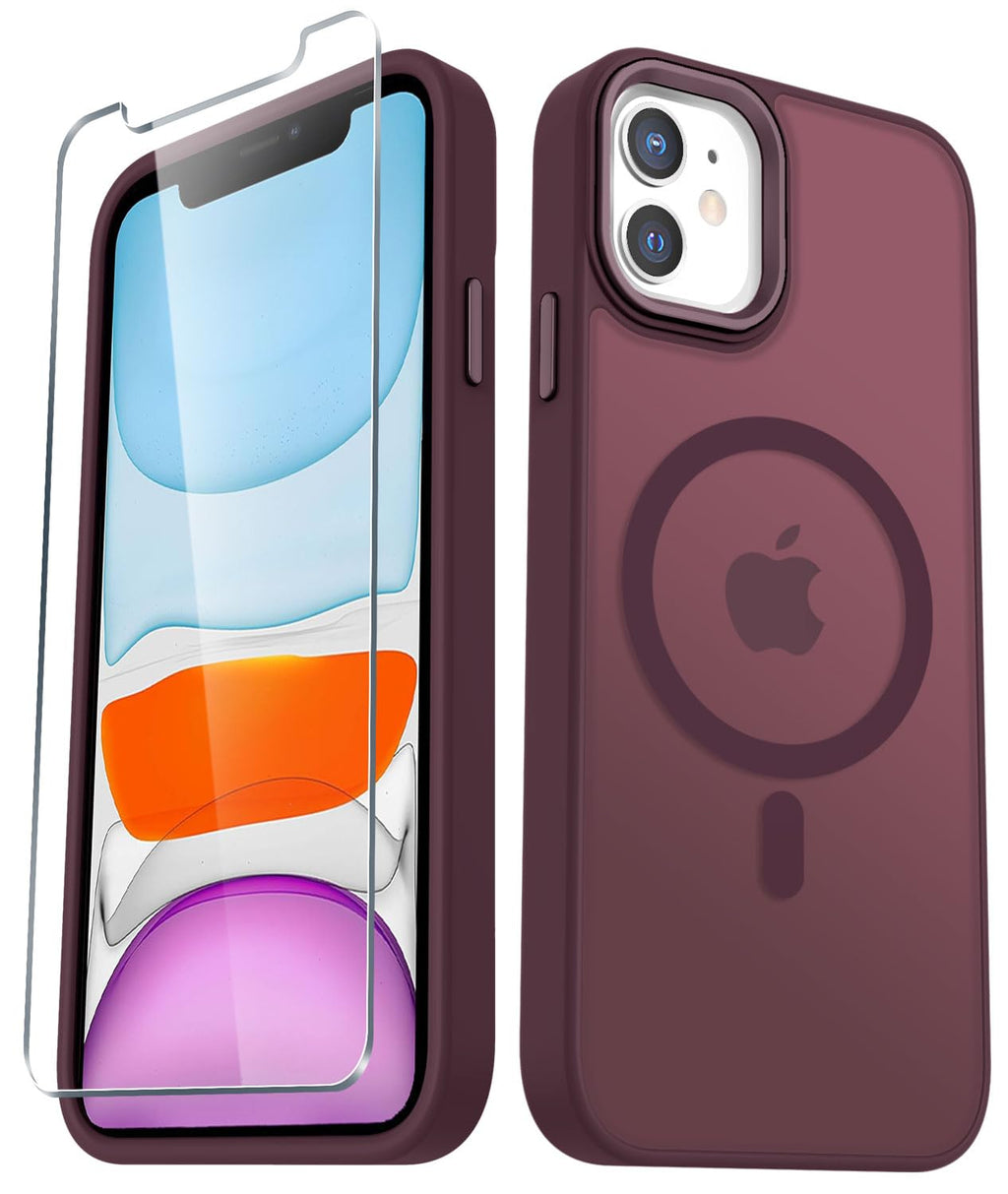 YENAPOON for iPhone 14 Case, iPhone 13 Case, Matte Magnetic Case, Black