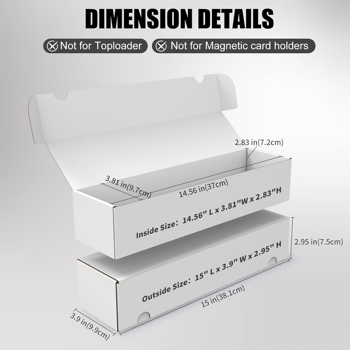 Trading Card Storage Box, 3-Pack 1100 Count White Corrugated Cardboard Box