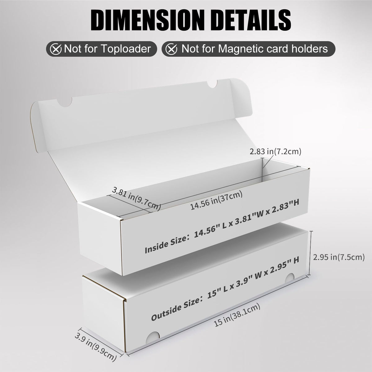 Trading Card Storage Box, 3-Pack 1100 Count White Corrugated Cardboard Box