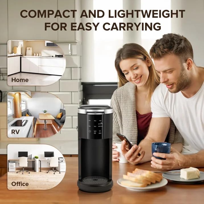 Kismile 2-in-1 Single Serve Coffee Pod & Ground Coffee Maker
