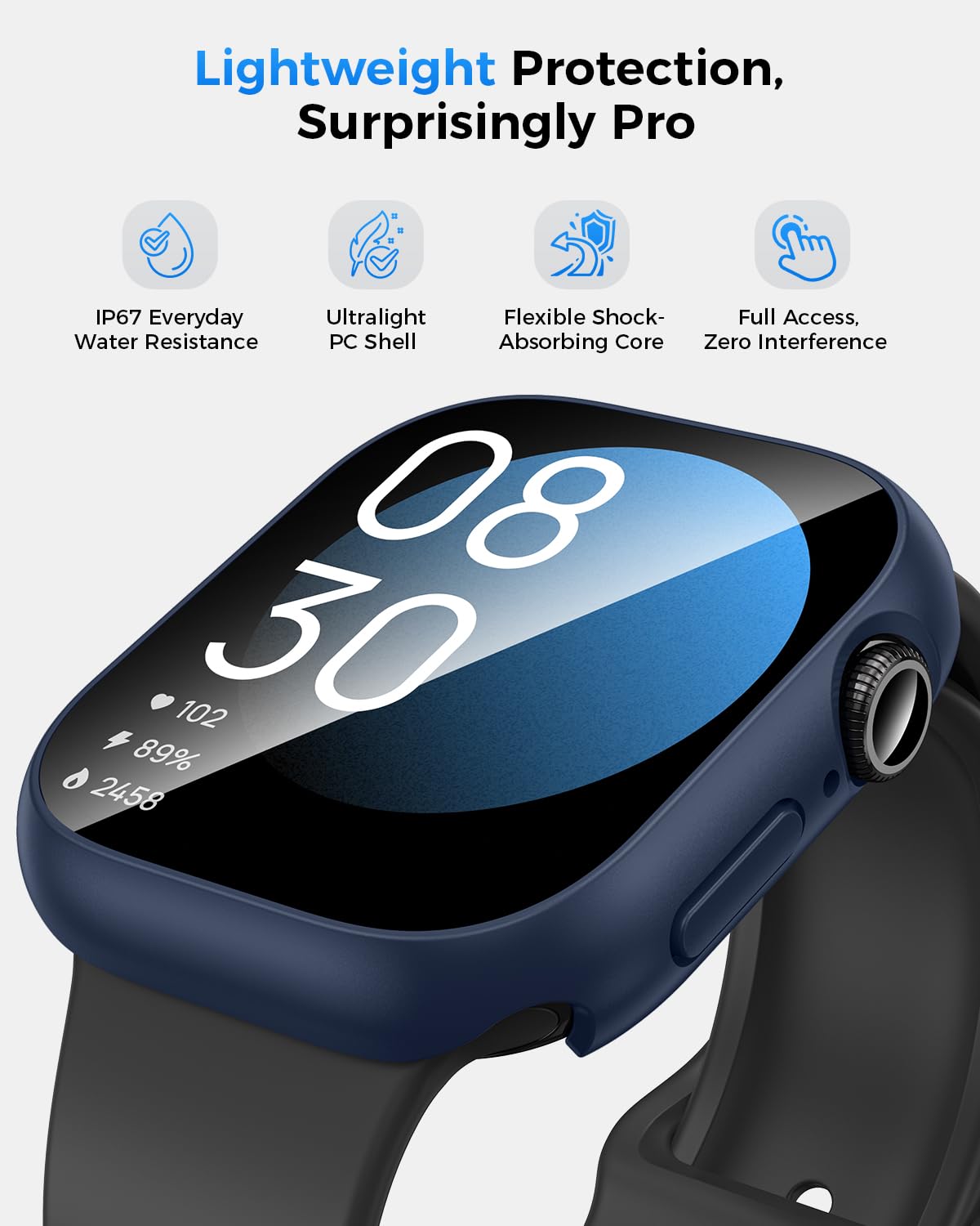 Goton IP67 Waterproof Case with Glass for Apple Watch Series 11/10 46mm