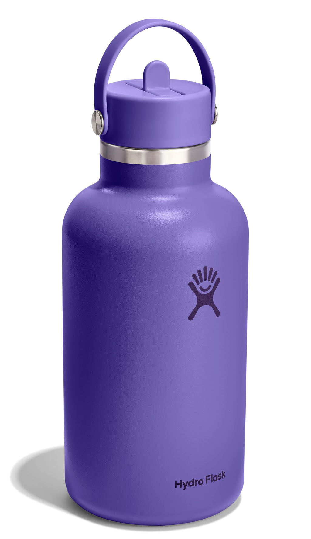 Hydro Flask Water Bottle - Insulated Stainless Steel - Wide Straw Lid, Non Spill, Leakproof in 24 Oz Harbor Blue