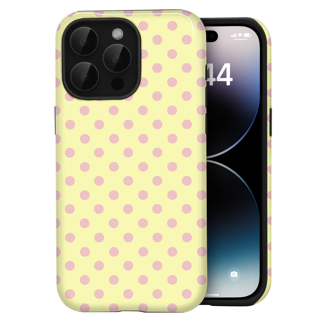 for iPhone 16 Cute Polka Dot Phone Case, Burgundy
