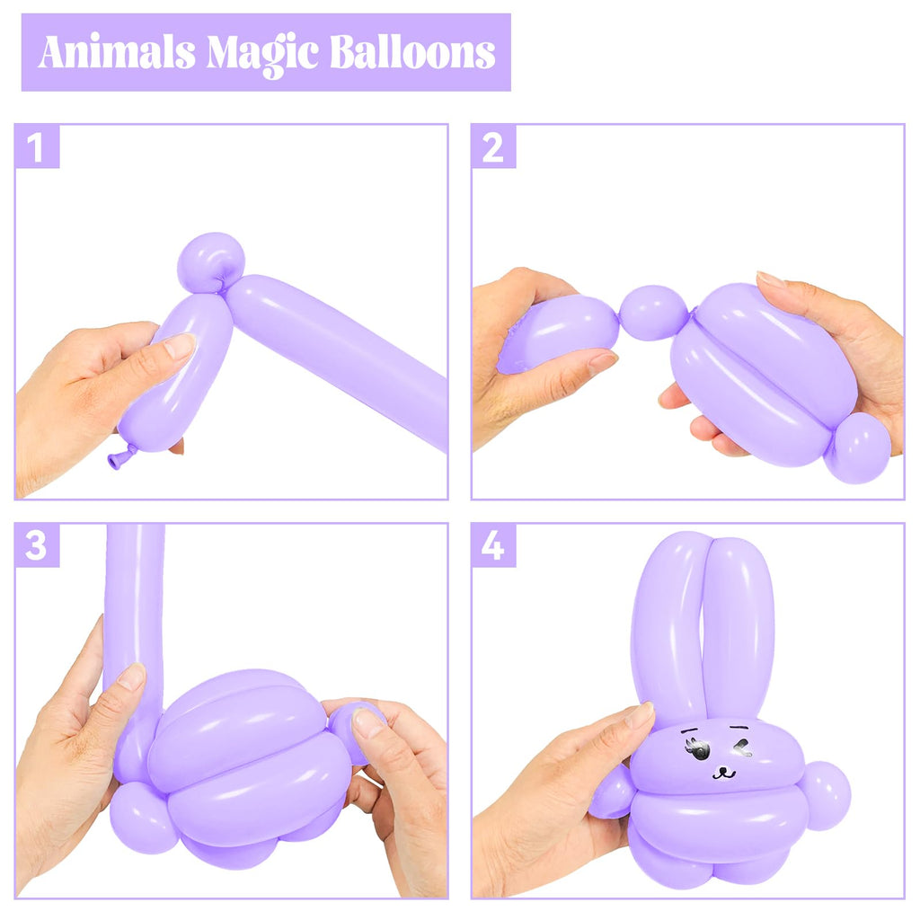 ASIYUHY 260 Balloons Clear Long Balloons 100 Pack Twisting Animal Balloon