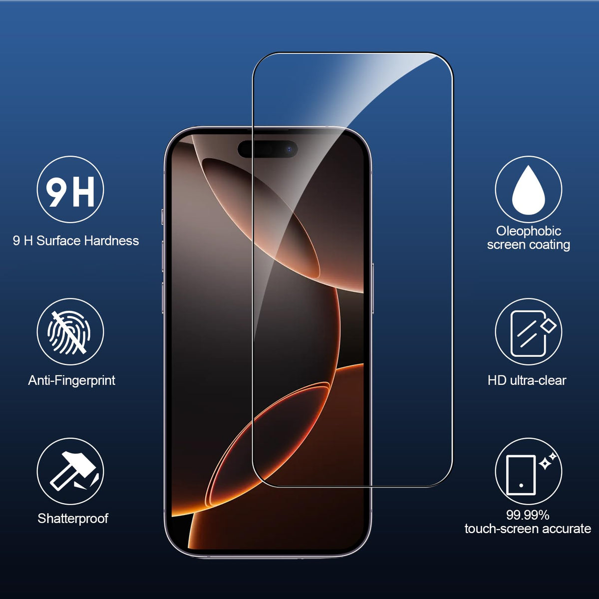SIBEITU 3+3 Pack Screen Protector + Camera Lens Protector for iPhone 18 Pro