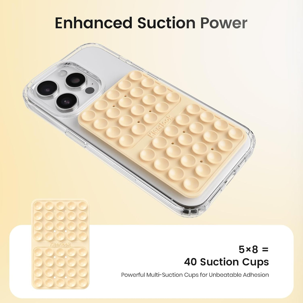 Klearlook 4PCS Silicone Double Sided Suction Cup Phone Case, Combination C