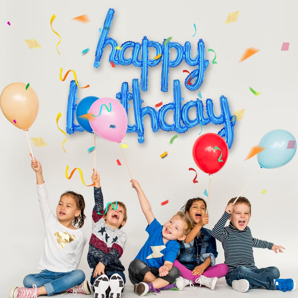 TONIFUL 16 Inch Yellow White Gingham Happy Birthday Foil Balloon