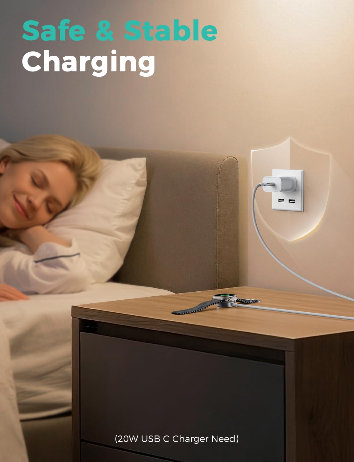 2026 Upgraded for Apple Watch Charger USB Magnetic Fast Charging Cable Portable Wireless Charging Accessories Compatible with iWatch Series 11/10/9/8/7/6/5/4/3/2 Ultra 3/2/SE-Pink