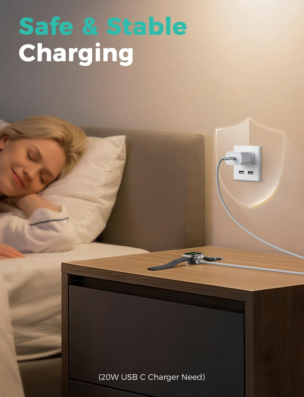 2026 Upgraded for Apple Watch Charger USB Magnetic Fast Charging Cable Portable Wireless Charging Accessories Compatible with iWatch Series 11/10/9/8/7/6/5/4/3/2 Ultra 3/2/SE-Pink