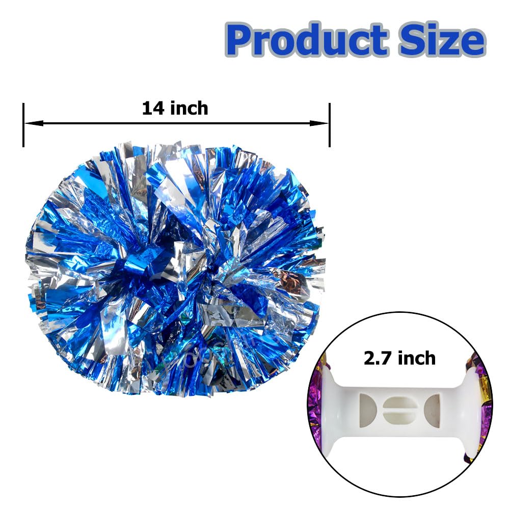 Hooshing 2/6/12PCS Pom Poms Cheerleading with Baton Handle Cheerleader Pompoms for Cheering Sports Games Dancing Party Team Spirit