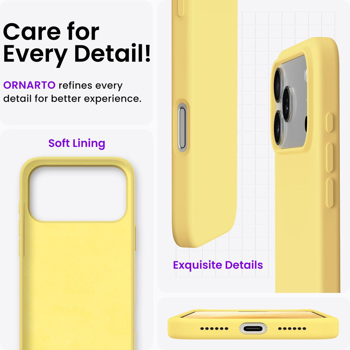 ORNARTO for iPhone 18 Pro Max Case, Liquid Silicone, Cloud Blue
