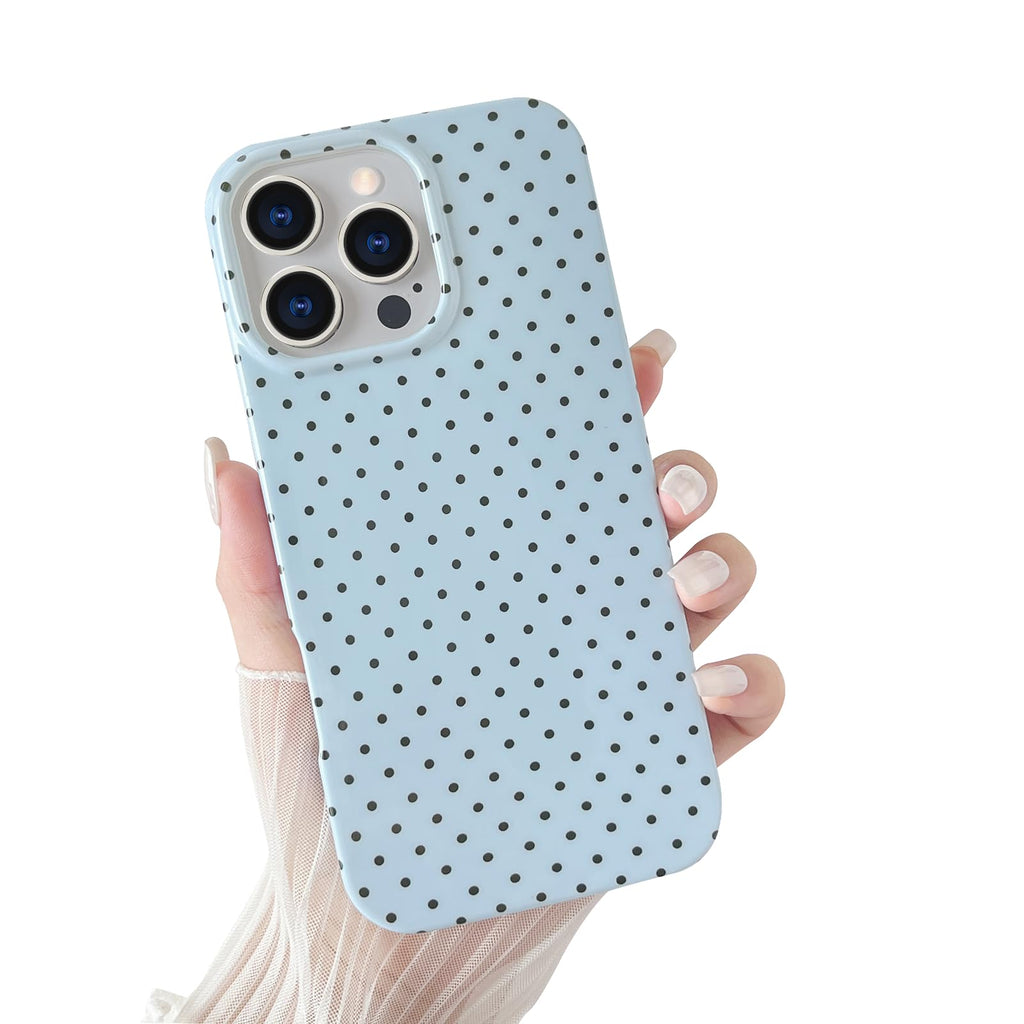 Yeddabox for iPhone 14 Plus Case Cute Polka Dot Phone Case Soft TPU Slim Shockproof Phone Cover for Women Girls, White