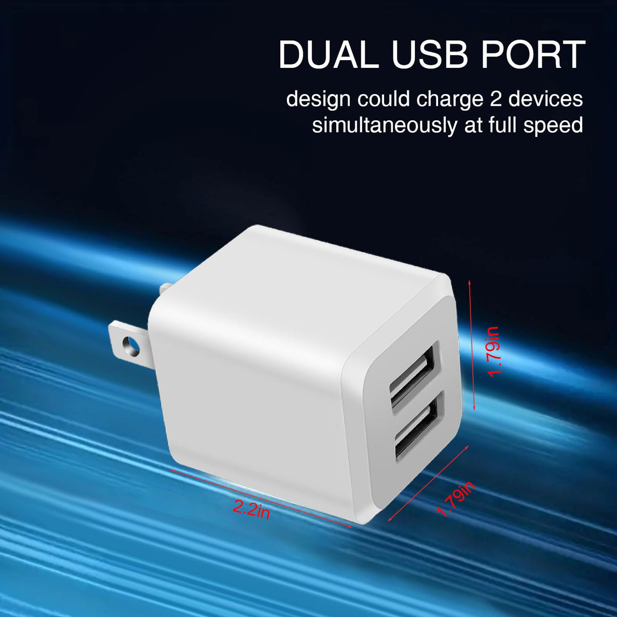 USB Wall Charger,DualPort Cube Power Adapter Charger Plug Block ChargingBox