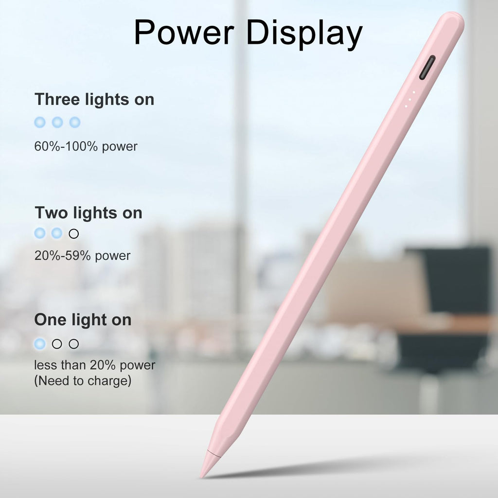 Stylus Pen for iPad, 13 mins Fast Charge Stylus with Palm Rejection, Tilt Sensitivity, Compatible with 2018-2025 iPad Air 3/4/5/6, iPad mini 5/6, iPad 6/7/8/9/10, iPad Pro 11"/12.9"/M4 (Black)