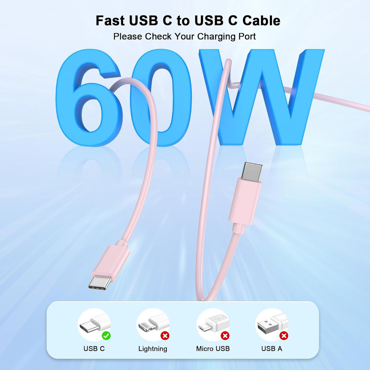 iPhone 18 17 16 15 Charger Fast Charging 10FT 20W USB C Charger Block Cable